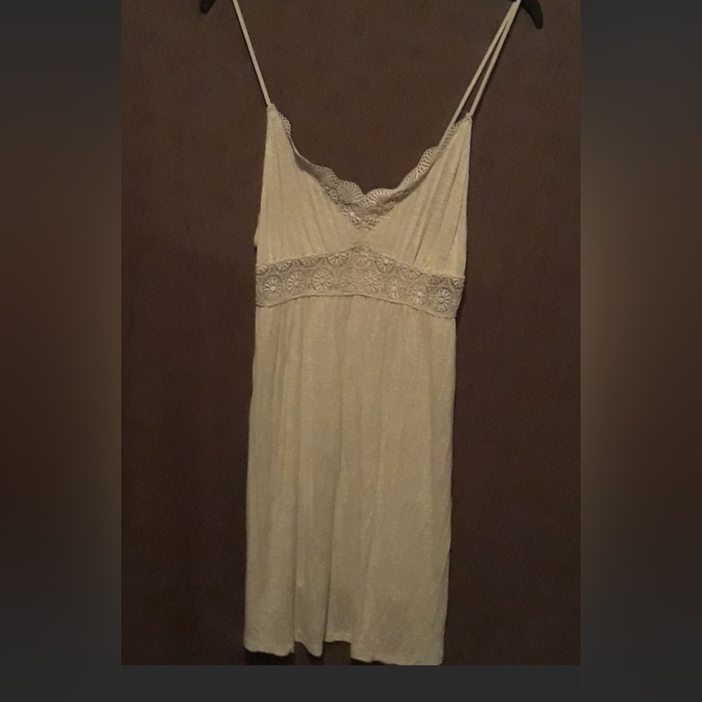 Light Gray Slip Dress with Lace